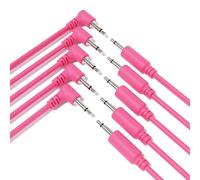 ExcelValley - 5-Pack Cables de Conexión Mono Modulares Híbridos TS 3,5mm 1/8" Eurorack Sintetizador Sintetizador [Rosa - 45cm 18"]