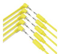 ExcelValley - 5-Pack Cables de Conexión Mono Modulares Híbridos TS 3,5mm 1/8"Eurorack Sintetizador Sintetizador [Amarillo - 30cm 12"]