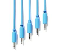 ExcelValley - 5-Pack - Cables de Conexión Mono Modulares - TS 3,5mm 1/8" Eurorack Sintetizador [Azul - 90 cm - 36"]