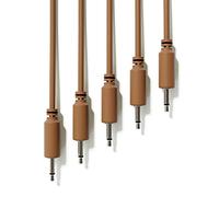 ExcelValley - 5-Pack - Cables de Conexión Mono Modulares - TS 3,5mm 1/8" Eurorack Sintetizador [Marrón - 30 cm - 12"]