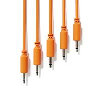 ExcelValley - 5-Pack - Cables de Conexión Mono Modulares - TS 3,5mm 1/8" Eurorack Sintetizador [Naranja - 60 cm - 24"]