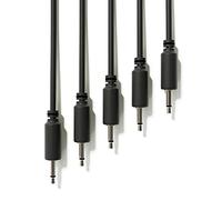 ExcelValley - 5-Pack - Cables de Conexión Mono Modulares - TS 3,5mm 1/8" Eurorack Sintetizador [Negro - 90 cm - 36"]