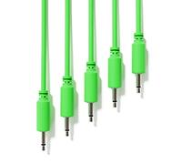 ExcelValley - 5-Pack - Cables de Conexión Mono Modulares - TS 3,5mm 1/8" Eurorack Sintetizador [Verde - 45 cm - 18"]