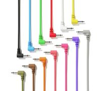 ExcelValley - Cables de conexi n modulares mono de ngulo recto TS de 3,5 mm y 1/8 de pulgada para sintetizador Eurorack [Paquete de 13 | 15 cm -