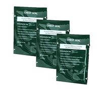 Exception - Juego de 3 juntas torácicas de ventilación, vendaje de emergencia, kit de primeros auxilios estéril, cuidado de heridas, kits de trauma EMS - Apósito oclusivo médico de emergencia