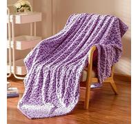 Excervent Manta de franela de vellón de leopardo 3D, 280 g/m², ligera, para sofá, cama, manta cálida súper suave, acogedora, 60 x 80 pulgadas, color morado