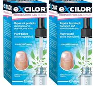EXCILOR - Serum Regenerador de Uñas - Repara y Protege Uñas Dañadas y Descoloridas - Fórmula Patentada - A base de Plantas con Gynura Procumbens - Testado Dermatológicamente - 10ml (Paquete de 2)