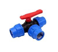 ExcInter Válvula de bola de 3 vías, interfaces de 25 mm de diámetro, válvula en T, conector rápido, válvula de cierre de plástico, interruptor tipo T, divisor de agua para riego de jardín y