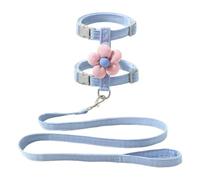 ExcLent Correa de tracción ajustable para mascotas, juego de arnés para gatos con decoración de flores para mascotas pequeñas y medianas, doble para exteriores y paseos