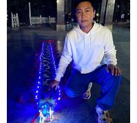 EXCLURA Carioca Malabares Accesorio Luminoso LED para Danza del Dragón, Cinta POI de Dragón Iluminada, Cintas Giratorias de Dragón Brillantes para Fitness, Wu Long Chino(Blue,5 m (16.4 ft))