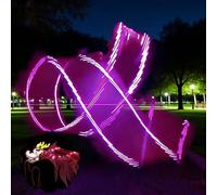 EXCLURA Carioca Malabares Cinta de Danza del Dragón LED Rosa Luminoso, Accesorio de Dragón Luminoso con Larga Cinta Fluida, Set de Malabares Luminoso para Espectáculos/Festivales(6m (20ft))