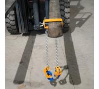 EXCLURA Elevador de Tambor con Cadena Elevador de Tambor para Montacargas con Dispositivo de Ajuste Regulable, Abrazadera de Elevación con Capacidad de 500kg, Equipo Industrial de Manipulación