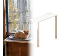 EXCLURA Extensor para Alféizar de Ventana Estante Extensor de Madera para Alféizar de Ventana, Percha para Gatos con 2 Patas de Soporte, Organizador Desmontable para Alféizar(50x15x100cm(20x6x39in))