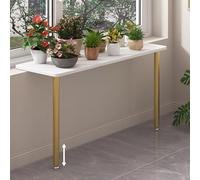 EXCLURA Extensor para Alféizar de Ventana Extensor de Alféizar de Ventana de Altura Ajustable de 80 a 140 cm, Repisa para Gatos con Tablero(Gold,120x30cm(47 1/4x11 3/4"))