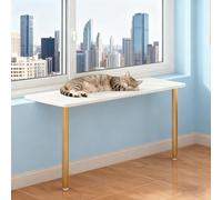 EXCLURA Extensor para Alféizar de Ventana Percha Ajustable para Gatos en El Alféizar de la Ventana, Estante Extensible para El Alféizar de la Ventana sobre la Cocina(Gold,90x30cm(35 3/8x11 3/4"))