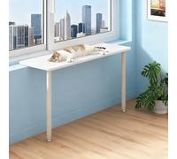 EXCLURA Extensor para Alféizar de Ventana Percha Ajustable para Gatos en El Alféizar de la Ventana, Estante Extensible para El Alféizar de la Ventana sobre la Cocina(Beige,115x25cm(45 1/4x9 7/8"))
