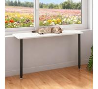 EXCLURA Extensor para Alféizar de Ventana Percha Ajustable para Gatos en El Alféizar de la Ventana, Estante Extensible para El Alféizar de la Ventana sobre la Cocina(Black,55x30cm(21 5/8x11 3/4"))