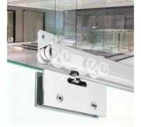 EXCLURA Kit Puerta Corredera Juego de Rieles para Puertas de Cristal de Alta Resistencia, Montaje Superior/Lateral, Guías Deslizantes para Puertas Correderas Tipo Granero(Silver,170 Inch (431.8cm))