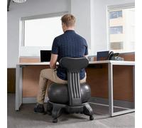 EXCLURA Silla de Bola Silla de Oficina con Pelota de Equilibrio con Soporte de Espalda y Ruedas, Silla Ergonómica con Pelota de Estabilidad para Sentarse en Escritorio(Style F)