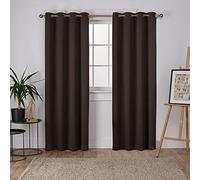 Exclusiva casa Cortinas satén Cortina Panel par, Espresso, 52 x 243,8, 2 Piezas