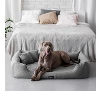 Exclusive Bed Cama para perros Bruno de tela aura ortopédica L-XXXL 6 colores que insiste en la sufrimiento, duradera, antideslizante, rectangular (XXXL, gris oscuro)