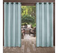 Exclusive Home Biscayne Par de Paneles de Cortina con Ojales en la Parte Superior, Tela, Azul Piscina, W 54" x L 108" (2 Panels), 2