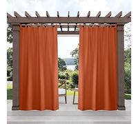 Exclusive Home Cabana - Panel de Cortina de Filtro de luz sólido para Interiores y Exteriores, 54 x 84 Pulgadas, Color Naranja Meca, Juego de 2