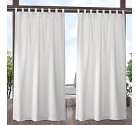 Exclusive Home Cabana - Par de Paneles de Cortinas sólidas para Interiores y Exteriores con Cierre de Velcro para filtrar la luz, 54 x 120 Pulgadas, Vainilla