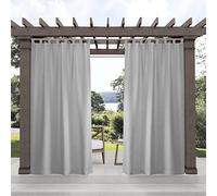 Exclusive Home Cabana VT - Panel de Cortina con pestaña Superior de Velcro para filtrado de luz para Interiores y Exteriores, 137 x 274 cm, Gris Nube, Juego de 2