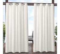 Exclusive Home - Cortinas Interiores y Exteriores Bicolor Estructurado con Ojales Superiores, 100% poliéster, Marfil, 54x84