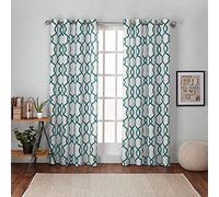 Exclusive Home Curtains Cortina de Ventana con Ojales, diseño Exclusivo, poliéster, Verde Azulado, 96" Length