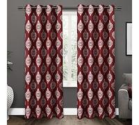 Exclusive Home Curtains - Cortinas Opacas con Ojales en la Parte Superior (2 Unidades), poliéster, Granate, 52x84