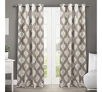 Exclusive Home Curtains - Cortinas Opacas con Ojales en la Parte Superior (2 Unidades), Tela, marrón Topo, 52x84
