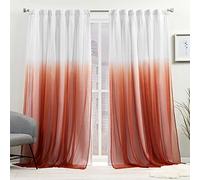 Exclusive Home Curtains Crescendo - Juego de 2 Paneles de Cortinas Opacas con pestañas Ocultas en la Parte Superior, 132 x 274 cm, Color Naranja