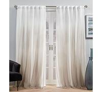 Exclusive Home Curtains Crescendo - Juego de 2 Paneles de Cortinas Opacas con pestañas Ocultas en la Parte Superior, 132 x 244 cm, Color champán