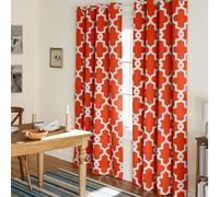 Exclusive Home Curtains Herrajes Ironwork-Cortina térmica con Ojales en la Parte Superior para oscurecer la habitación, Tela, Naranja Mecca, W 52" x L 84" (2 Panels), 2