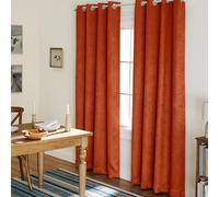 Exclusive Home Curtains Oxford Par de Paneles de Cortina con Ojales en la Parte Superior, Poliéster, Naranja Meca, W 52" x L 108" (2 Panels), 2