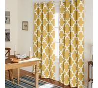 Exclusive Home Curtains Town & Country Everyday Ironwork-Cortina de satén para Ventana, Poliéster Tela, Vestido de Verano Amarillo, W 52" x L 108" (2 Panels), 2