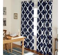 Exclusive Home Curtains Town & Country Everyday Ironwork-Cortina térmica con Ojales en la Parte Superior para oscurecer la habitación, Tela, Peacoat Blue, W 52" x L 96" (2 Panels), 2