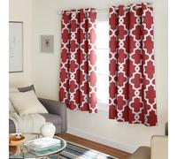 Exclusive Home Curtains Town & Country Everyday Ironwork-Par de Cortinas de satén para oscurecer la habitación, Poliéster, Granate, W 52" x L 63" (2 Panels), 2