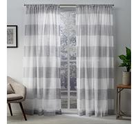 Exclusive Home Darma Dove-Par de Paneles de Cortina, 137 x 244 cm, Color Gris, Tela, W 50" x L 96" (2 Panels), 2