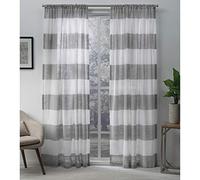 Exclusive Home Darma-Par de Paneles de Cortinas de Color (54 x 96 Pulgadas), Poliéster, Perla Negra, W 50" x L 96" (2 Panels), 2
