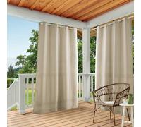 Exclusive Home Indoor/Outdoor Solid Cabana Grommet Top Window Curtain Panel Pair