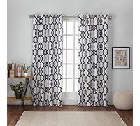 Exclusive Home Kochi Light Filtering Linen Blend Grommet Top Curtain Panel Pair, 54"x84", Indigo