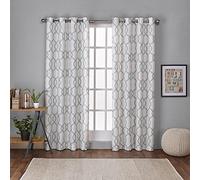 Exclusive Home Kochi-Par de Cortinas de Mezcla de Lino con Ojales en la Parte Superior, Tela, Espuma de mar, W 52" x L 96" (2 Panels), 2