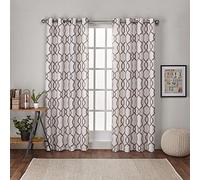 Exclusive Home Curtains Kochi-Par de Cortinas de Mezcla de Lino con Ojales en la Parte Superior, Tela, Natural, W 54" x L 96" (2 Panels), 2