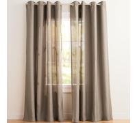 Exclusive Home Loha Par de Paneles de Cortinas con Ojales en la Parte, Tela, Marrón, W 54" x L 108" (2 Panels), 2