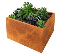 Exclusive Line Macetero para plantas Lotte (60 x 60 x 50 cm, Acero Corten, Rojo-pardo)