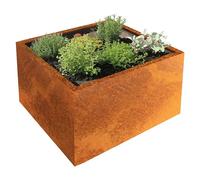 Exclusive Line Macetero para plantas Lotte (80 x 80 x 50 cm, Acero Corten, Rojo-pardo)