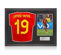 Exclusive Memorabilia Camiseta de España firmada por Lamine Yamal. Marco de Icono